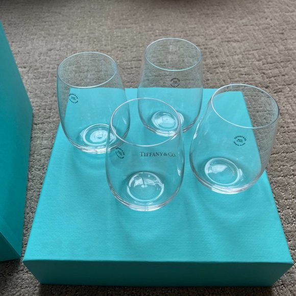 Tiffany & Co. Dining Tiffany Co Stemless White Wine Glasses In
